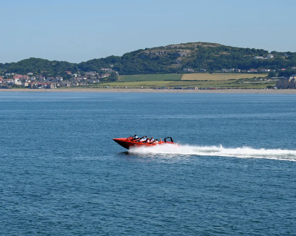 Above the brine powerboat
