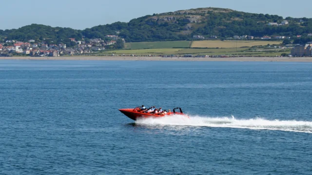 Above the brine powerboat